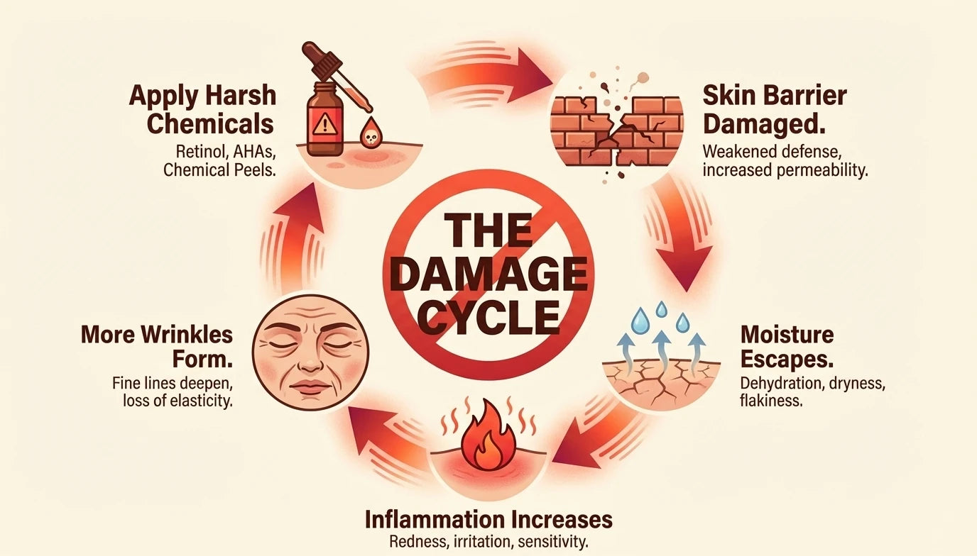 Cycle of harsh skincare