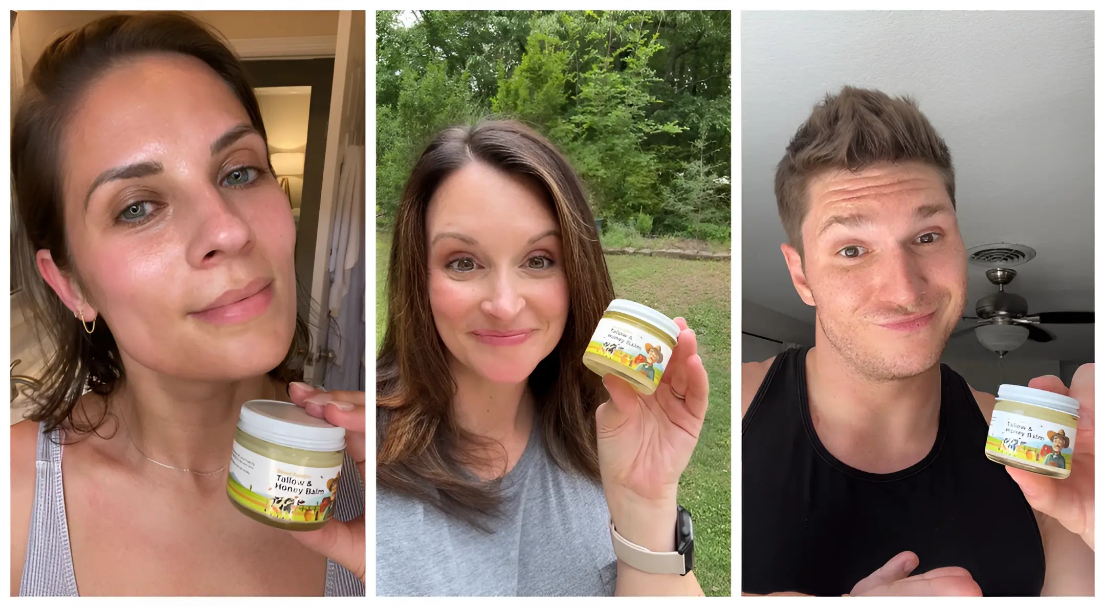 Tallow & Honey Balm jars